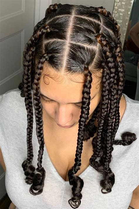 Use shine n jam on the sectioned parts and start by braiding your natural hair about once or twice before you add small bits of braiding hair. Cute Coi Leray Braids: How to, Pros and Styles. - honestlybecca in 2021 | Braids with curls ...