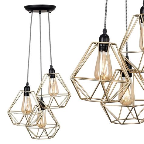 Check spelling or type a new query. Industrial Style Pendant Ceiling Light 3 Bulbs Meta Cage ...