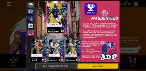 In fantasy football, getting the most out of your draft picks is the key to winning a championship. YAHOO FANTASY FOOTBALL ADP TRASH BIN - MADDEN MOBILE 20 ...