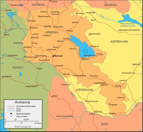 Große detaillierte karte von armenien und bergkarabach. Armenien Karte