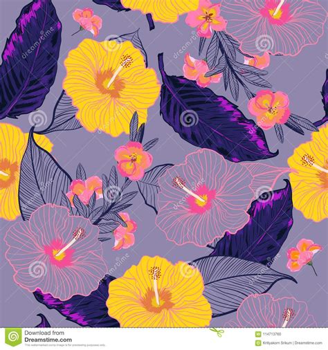 The original pattern is the one. Blooming Seamless Vector Floral Pattern,Sweet Purple And ...