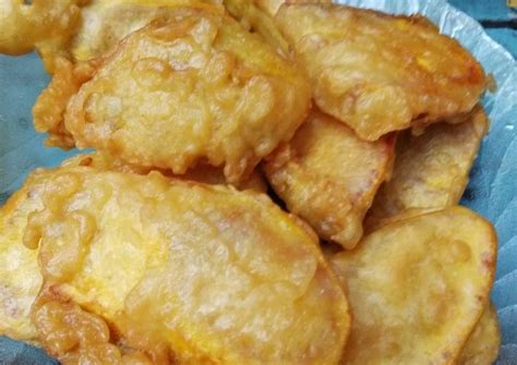 Larutkan tepung bumbu instan hingga sedikit encer,celupkan udang. Bumbu Tela Goreng Tepung / Stick Sukun Dengan Taburan ...