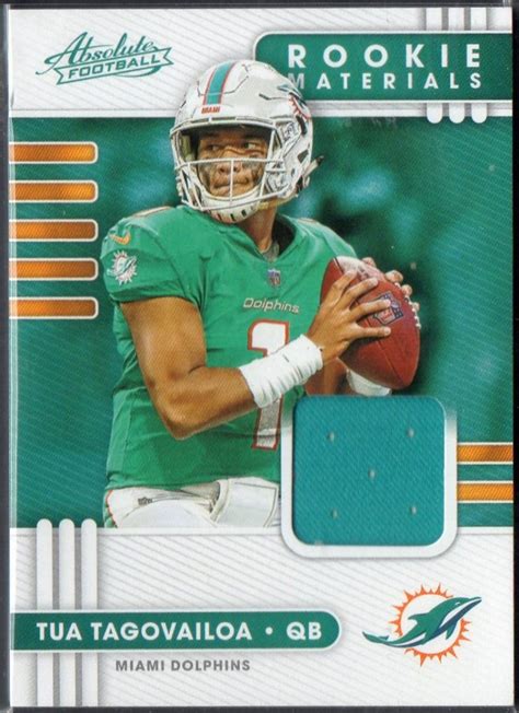 Coming off hip surgery, and with the dependable ryan fitzpatrick in the fold, chan gailey can take his team folding tua into the offense. Tua Tagovailoa 2020 Absolute Rookie Materials Jersey Card ...