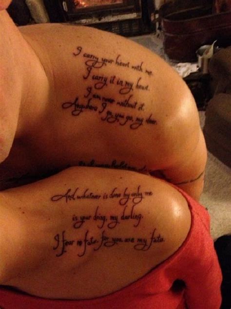 Couple tattoo quotes couple tattoos love love tattoos tatoos married couple tattoos couple tattoo ideas awesome tattoos back quote couple tattoos are more popular than ever, especially king and queen tattoos. 52+ Shocking Couples Tattoos Ideas and Images (2020 ...