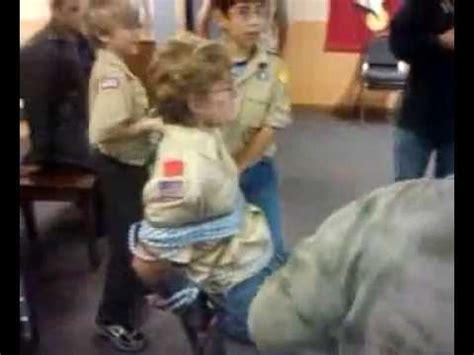 Scouting resources to bring boys and girls through cub scouts, webelos, and scouts bsa. boyscout gets tied up - YouTube