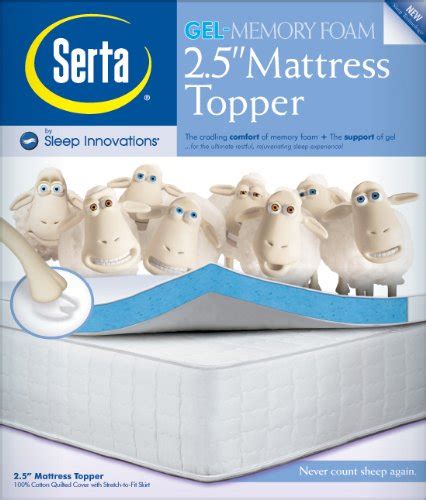 Gel memory foam mattress topper with breathable cover. Serta 2.5-Inch Queen Gel-Memory Foam Mattress Topper ...