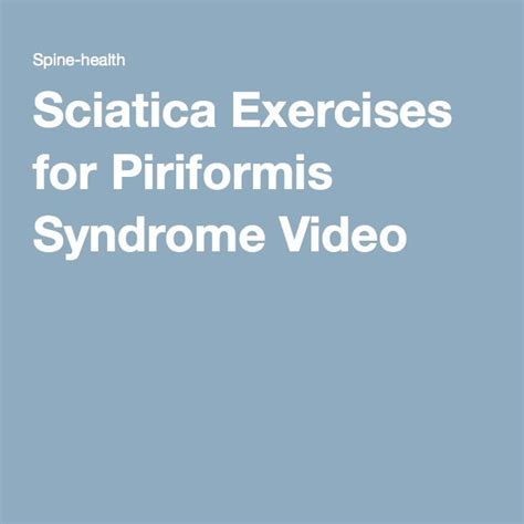 Piriformis syndrome is a condition in which the the sciatic nerve is irritated by the piriformis muscle (located behind the hip joint in the buttocks). Pin on piriformis, etc.