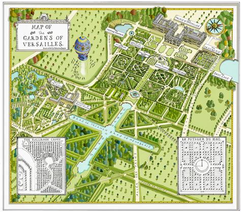 Haus pläne mit winkelbungalow grundriss, #b. Katherine Baxter illustrator: Gardens of Versailles map ...