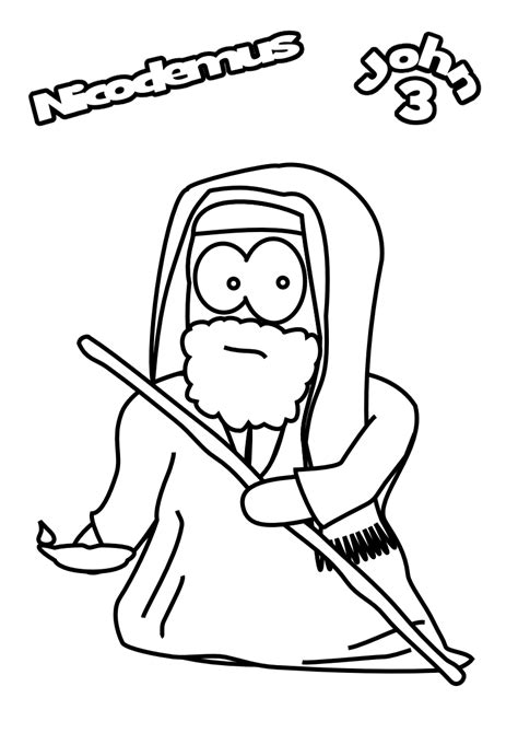 Begin the lesson with a brief description of the key people in the story and showing pictures of jesus, nicodemus, and moses and explain their roles in this. Nicodemus (John 3) in 2020 | Jesus coloring pages ...