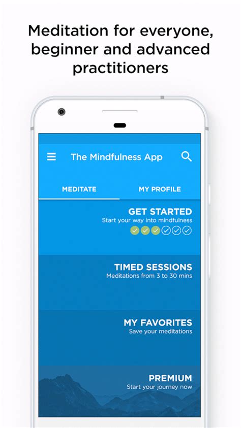 A nice simple design, this app has a timer and keeps a log of your meditation time. The Mindfulness App - Android Apps on Google Play