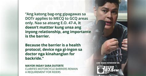 Curfew imposed in the region and its neighboring provinces of bulacan, cavite, laguna and rizal during the ecq period. Davao retains motorcycle barrier policy | Philippine News ...