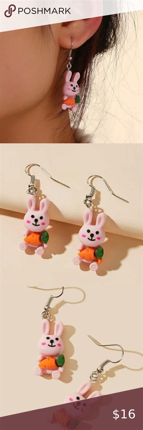 ✓ click to find the best 4 free fonts in the bunny fun style. Bunny Rabbit Cartoon Polymer Earrings 🐰 These cartoon ...