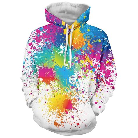 Whatever you're shopping for, we've got it. Paint Splatter Print Long Sleeve Pullover Hoodie - White ...