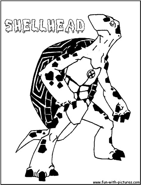 Ben 10 aliens colouring pages. Shellhead Coloring Page