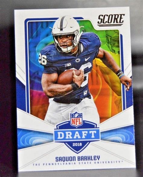 While saquon barkley rookie card owners have a difficult decision to make, those who don't have a piece of the action should consider treating the acl injury as a buying opportunity. SAQUON BARKLEY ROOKIE 2018 Score NFL Draft #6 Penn State New York Giants HOT | New york giants ...