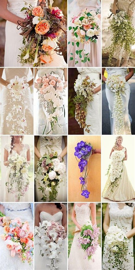 Modern cascading wedding bouquets are different from traditional round bouquets and look stunning with roses, orchids, peonies, and dahlias. Cascade Wedding Bouquets (With images) | Cascading wedding ...