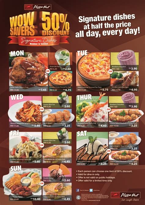 Garlic bread, wings, grilled sandwiches, pizza hut pakistan has a lot more to offer in its menu other than their famous pizzas. Pizza Hut Wow Savers 50% Discount 2013 di Pizza Hut Nilai