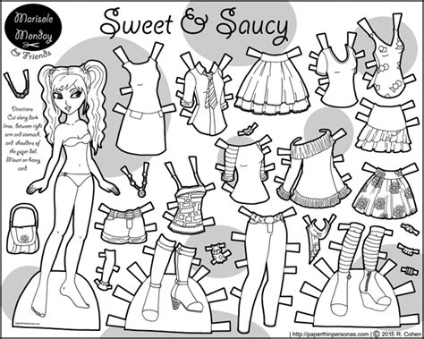 Unisex printable paper doll template. Sweet & Saucy: A Printable Paper Doll Coloring Page ...