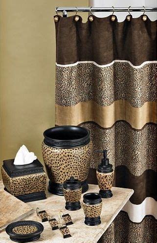 Here today are 15 lovely bedrooms with leopard accents which might interest you in adding trinkets or maybe footrests, occasional chairs or even rugs and curtains in your bedrooms because it adds. cheetah bathroom set Curtain etc | Leopard print bathroom ...