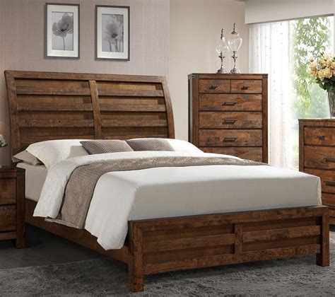 King bed $3,649.00 93.5w x 93l x 71t. Crown Mark B4800 Curtis Rustic Brown Finish Sleigh Queen ...