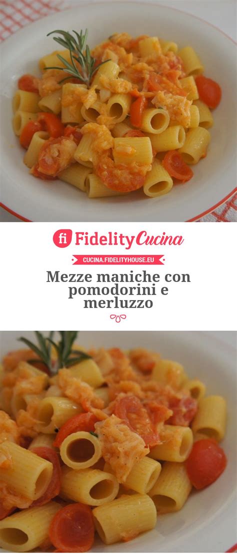 Scopri la ricetta per preparare un delizioso merluzzo in umido con funghi e pomodorini, solo su fresco pesce, il primo magazine completamente 1 merluzzo da circa 1 kg 4 funghi champignon 12 pomodorini piccadilly 1 mazzetto di erbette fresche (basilico, rucola, menta) 2 cipollotti freschi 600 ml. Mezze maniche con pomodorini e merluzzo | Recipe | Food ...