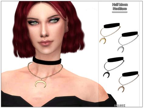 Both my adults were at work, only the child home, and he couldn't do anything helpful. Half Moon Necklace - The Sims 4 Catalog