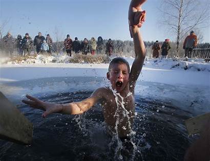 Boy Nudism Ice Water Cold Orthodox Scout