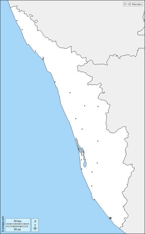 These maps also provide topograhical and contour idea in kerala,india. Kerala free map, free blank map, free outline map, free ...