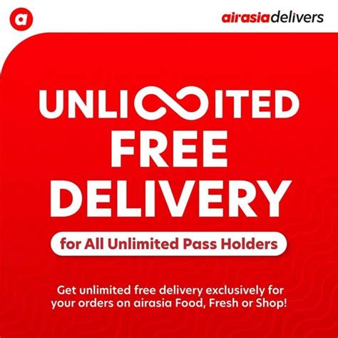 Grab your flight asap by 22 october 2017. AirAsia Deliver Unlimited Free Delivery Pass Promo