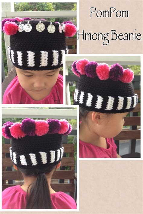 pompom-hmong-beanie-crochet-hats,-diy-crochet,-crochet-headband
