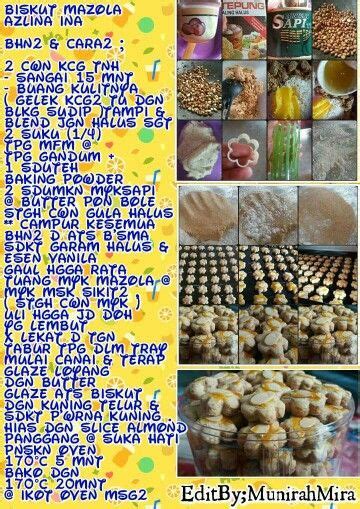 Mengumpulkan semua koleksi masakan azlina ina.terdiri resepi masakan,resepi kek,resepi biskut dan cookies. Biskut mazola | Cookie recipes, Recipes, Indonesian food
