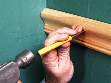Mark the wall in several spots at the desired height. Install a Chair Rail | how-tos | DIY