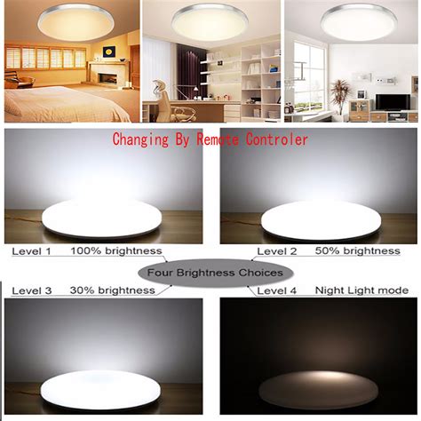 Hyperikon led dimmable flush mount ceiling light. 24W 11.8 Inch 3000K - 6500K Dimmable LED Round Ceiling ...