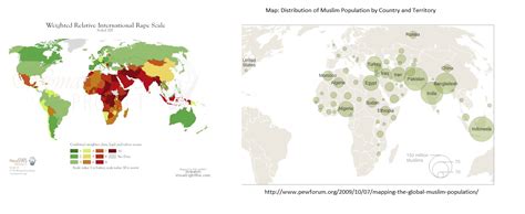 Within specific countries, there are populations of muslims, and then, those populations within individual countries are then compared to the global community of muslims. "Islam teaches men to respect women" - Relative Rape Scale ...
