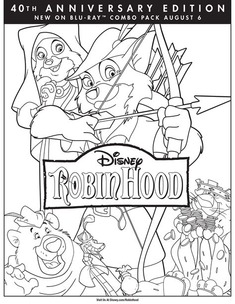 Robin hood shoots a bow. Robin Hood | Disney Movies | Disney coloring pages ...