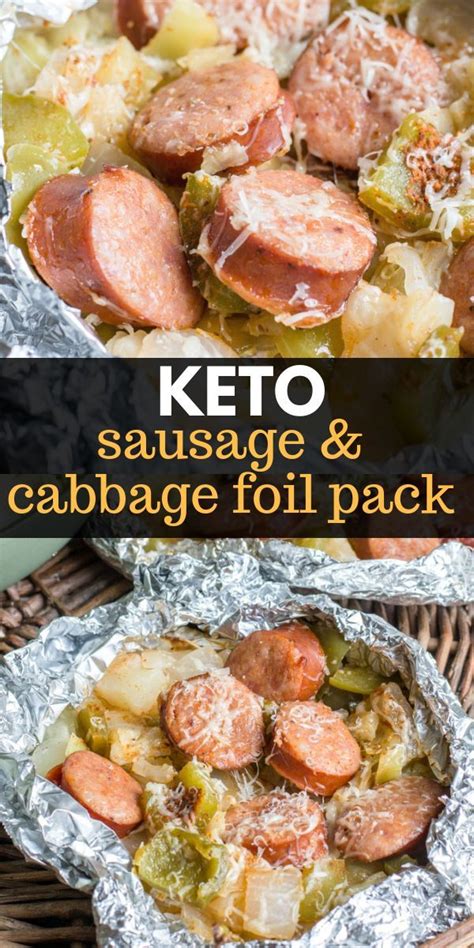 Keto sausage, pepper and cauliflower foil packets are the perfect meal for at home or out in the wild. Keto Sausage and Cabbage Foil Packs are loaded with spicy ...
