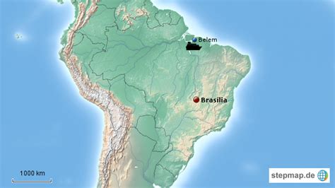 Brasilien ist das größte land südamerikas und das fünftgrößte der welt. StepMap - Brasilien - Belem - Landkarte für Südamerika