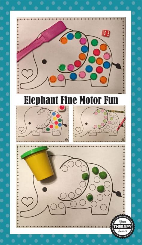 According to the common core for kindergarten, children will be asked to: 3 FUN Elephant Activities to Practice Fine, Gross and ...