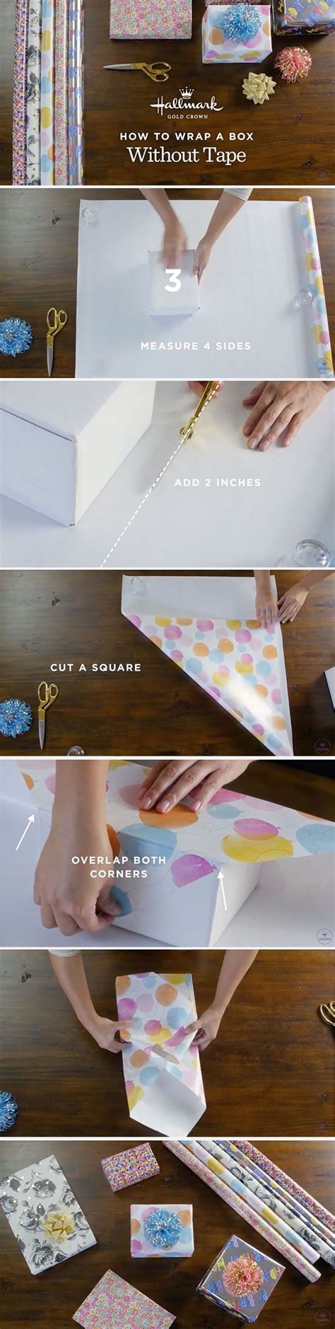 Check spelling or type a new query. How to Wrap a Box without Tape | Gift wraping, Gift ...