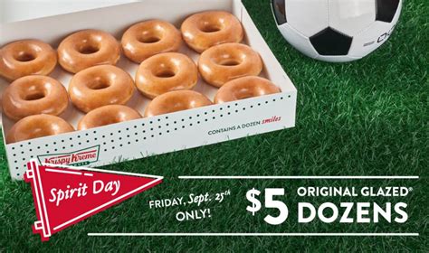 Be sure to enter your birthday when you register so they'll know when to send the coupon. Krispy Kreme Sports Spirit Day 2020: $5 original glazed doughnuts dozens