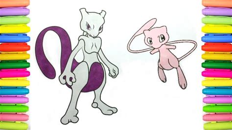 Pokemon mewtwo coloring pages are a fun way for kids of all ages to develop creativity, focus, motor skills and color recognition. Pokemon coloring Mewtwo and Mew - YouTube