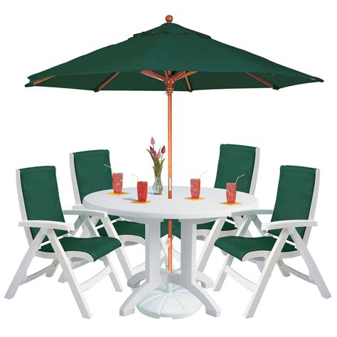 Same day delivery 7 days a week £3.95, or fast store collection. Grosfillex USPCT001 White Outdoor Melamine Table with 4 ...