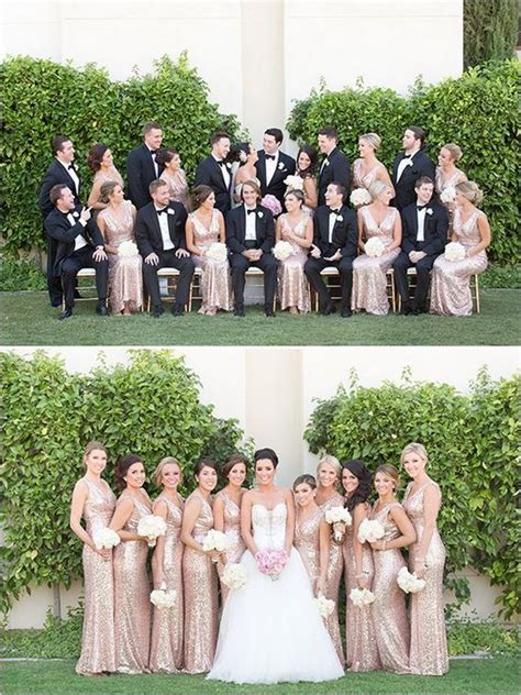 Gold bridesmaid dresses with groomsmen. 40 Rose Gold Metallic Wedding Color Ideas - Page 5 - Hi ...