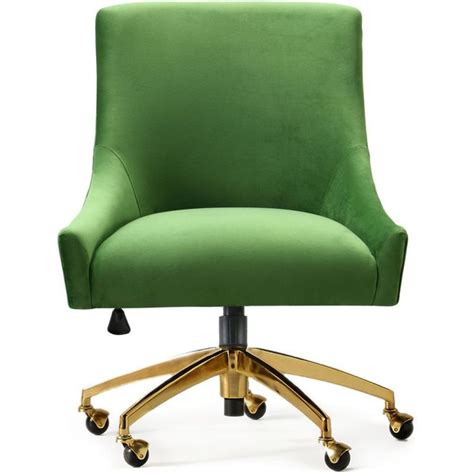Cian green velvet swivel office desk chair. PIPER GREEN VELVET SWIVEL OFFICE CHAIR - Featuring plush ...