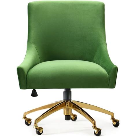 Cian green velvet swivel office desk chair. PIPER GREEN VELVET SWIVEL OFFICE CHAIR - Featuring plush ...