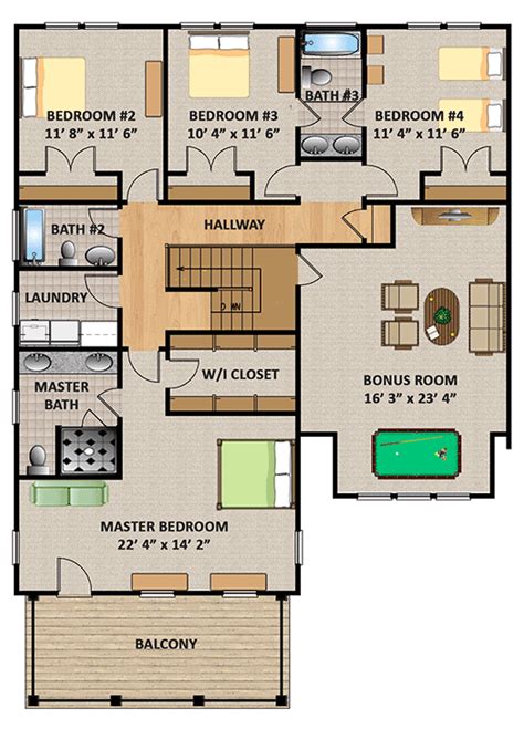 4 bedroom with bonus room house plans. Plan 31544GF: Lovely 4-Bedroom House Plan with Stacked ...