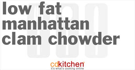 Nutritional information, weight watcher points and photograph included. Low-Fat Manhattan Clam Chowder Recipe | CDKitchen.com