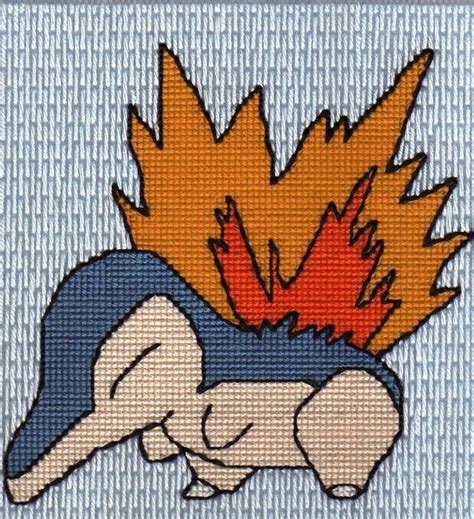 It's next to the pattern i made using the pixels on the heart gold/soul silver sprite! Pokemon Cyndaquil cross-stitch pattern Pokémon Gold Silver ...