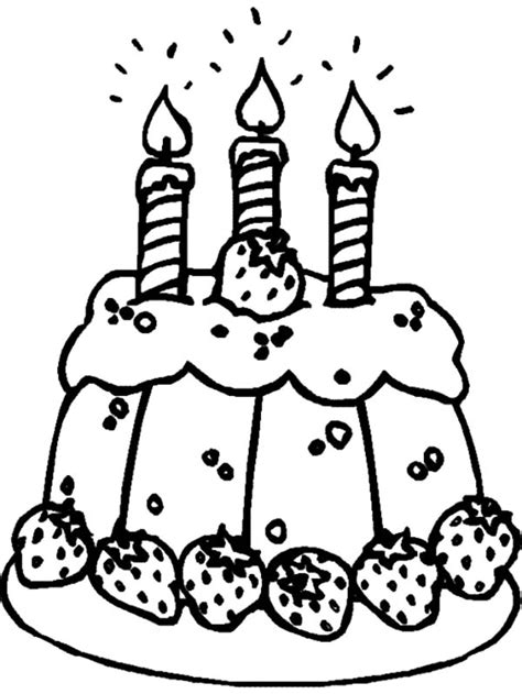 Is it baby's 1st birthday? Strawberry Cake with Birthday Candle Coloring Pages - NetArt | 幼稚園 イラスト, 塗り絵, 誕生日