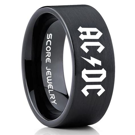 Custom fine jewelry & wedding rings in d.c metro area. AC/DC Ring, AC/DC Jewelry, Music Ring, Music Jewelry, Black Tungsten Ring, Black Wedding Ring ...